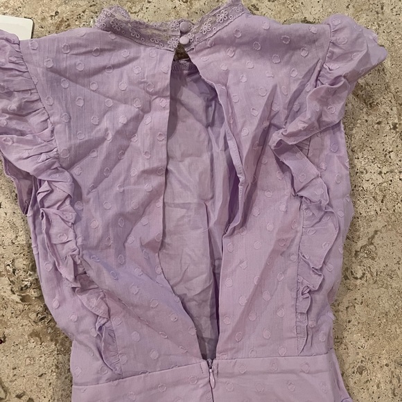 NELLIE LACE BUST HIGH NECK ROMPER LILAC - Picture 4 of 5